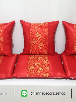 เบาะรองนั่ง เบาะนั่งสีแดงสดลายมังกร