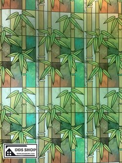 E-Series สติ๊กเกอร์ฝ้าติดกระจกแบบมีกาวในตัว "Green Bamboo" Size 91cmx1m : สั่งมากกว่า 1m ตัดยาวต่อเนื่อง