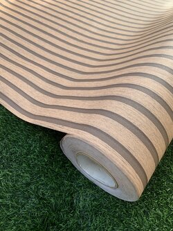 [หมดชั่วคราว] Wallpaper Sticker วอลล์เปเปอร์แบบมีกาวในตัว "ลายไม้ระแนง Wall Panel" หน้ากว้าง 1.22m x 100cm