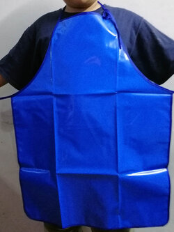 ผ้ากันเปื้อนพลาสติกเต็มตัวสีน้ำเงิน