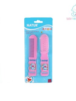 Natur หวีเด็ก แปรงหวีผม ลาย Doraemon ชมพู