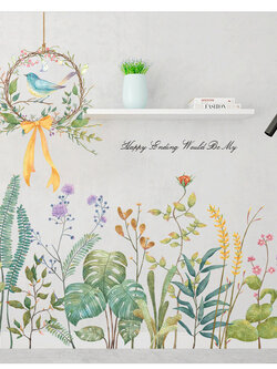 สติ๊กเกอร์ติดผนังตกแต่งบ้าน Highest PVC "Floral with bird"