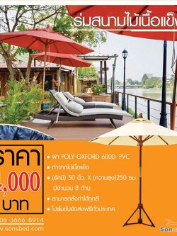 ร่มสนามไม้เนื้อแข็ง