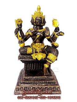 พระพรหม พระพรหมสี่หน้า พระพรหมแร่เหล็กน้ำพี้ ขนาดสูง 7.5 นิ้ว สีน้ำตาลแต่งทอง ผ่านพิธีแล้ว มีพร้อมส่ง