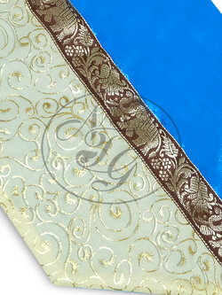 ผ้าคาดเตียงเทพกุชรสีฟ้าครามฝรั่ง