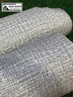 วอลเปเปอร์แบบมีกาวในตัว "สีเทา G2 ลายเนื้อผ้าดิบเข้ม" หน้ากว้าง 122 cm x1m (สั่งมากกว่า1m ตัดยาวต่อเนื่อง)