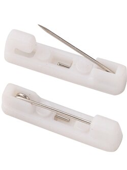 เข็มกลัดฐานพลาสติกสีขาว เข็มกลัดติดป้ายชื้อ เข็มกลัดทำป้ายชื่อ เข็มกลัดงานประดิษฐ์