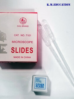 ชุดกระจกสไลด์ขอบฝนขนาด 1 x 3 นิ้วพร้อมกระจกปิดสไลด์ขนาด 22x22มม.ปิเปตพลาสติกขนาด 3 มล.
