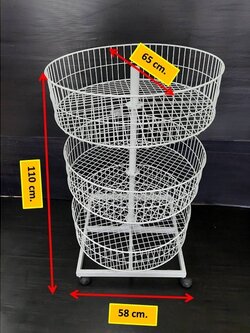 ชั้นวงกลมหมุน 3 ชั้น ชั้นตะกร้ากลม ชั้นวางแบบกลมหมุนได้ ชั้นอเนกประสงค์ ชั้นวางกิฟท์ชอป ชั้นวางร้านค้า ชั้นตะแกรงกลม