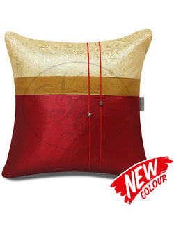 หมอนอิงทองเรือนแก้ว สีแดงดินแดงตัด