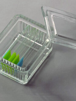 โถแก้วย้อมสไลด์แนวนอนขนาด 10 แผ่น