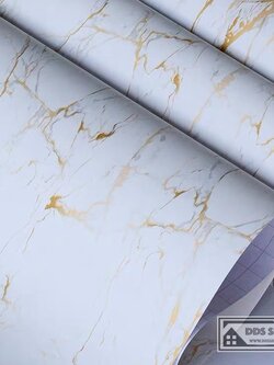 Wallpaper Sticker "หินอ่อนริ้วทองสลับเทาเมทาลิค" หน้ากว้าง 122cm x 1m