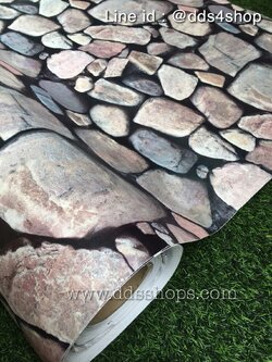 Wallpaper Sticker วอลล์เปเปอร์แบบมีกาวในตัว "ลายก้อนหิน" หน้ากว้าง 1.22m (ราคาที่ระบุไว้ คือยาว 1 เมตร)