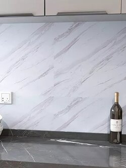 สติ๊กเกอร์ PVC ติดครัวกันน้ำมัน "หินอ่อนริ้วเทา" ขนาด 60cmx3m