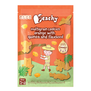 Peachy คุกกี้ธัญพืชส้มผสมคีนัวและเมล็ดแฟลกซ์