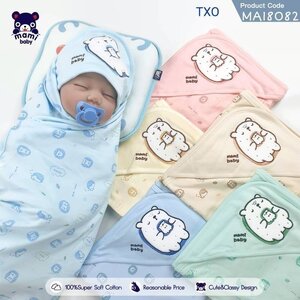 ผ้าห่อตัวสำเร็จเนื้อคอตตอน100% 30*30นิ้ว (ลายจะเปลี่ยนไปล็อตผลิต)