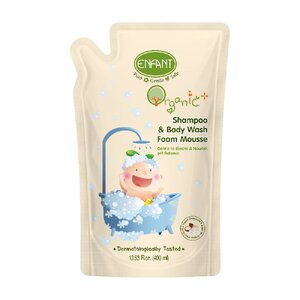 อองฟองต์ ออแกนิค พลัส แชมพู แอนด์ บอดี้วอช โฟม มูส แบบถุงเติม (รีฟิล) ปริมาณ 400 ml.