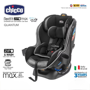 CHICCO NEXTFIT ZIP MAX CAR SEAT คาร์ซีท ปรับได้ 2 รูปแบบ ปรับเอนนอนได้ถึง 9 ระดับ สี Quantum
