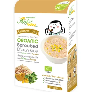 อXongdur Baby ซองเดอร์ เบบี้าหารเสริมเด็ก 10 เดือน ข้าวกล้องงอก ผสมผักโขมและฟักทอง (บรรจุ 5 ซอง)