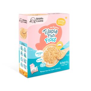 ปลาหยองเด็ก ตรา Mama Cooks สูตรคลาสสิก เนื้อปลานิล100% ส่วนผสมออแกนิค เหมาะกับเด็ก 12 เดือนขึ้นไป อาหารเด็ก ขนาด 30 กรัม