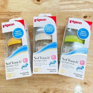 Pigeon ขวดนมคอกว้างสีชา PPSU พร้อมจุกเสมือนนมมารดารุ่นพลัส 5oz แพ็คเดี่ยว