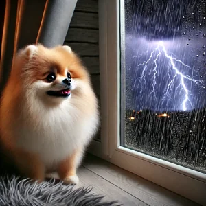 น้องปอมชอบเห่าตอนฟ้าร้องผิดปกติหรือไม่? หรือแค่กลัวพายุมาเยือน! ⛈️🐶