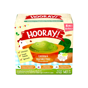 Hooray ไก่และผักบด 6M+