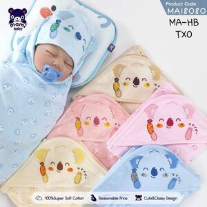 ผ้าห่อตัวสำเร็จเนื้อคอตตอน100% 30*30นิ้ว ลายโคล่า