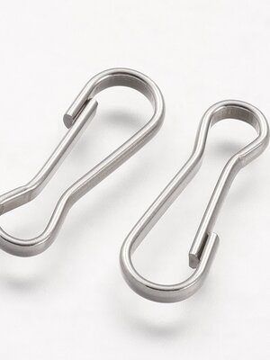 10 ชิ้น ห่วงอะไหล่พวงกุญแจสแตนเลส 201 แบบตะขอคล้องเกี่ยว เลือกขนาด