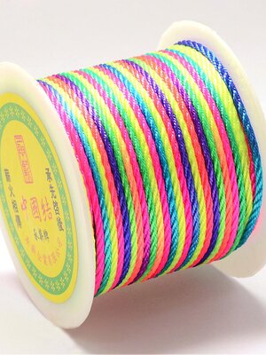 เชือกไนล่อน ขนาด 1 มม. สีรุ้ง 1 ม้วนยาว 45 เมตร