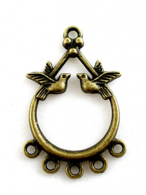 ตัวต่อ connector ทองแดงติดรูปนกพิราบ 35x23mm 5 อัน