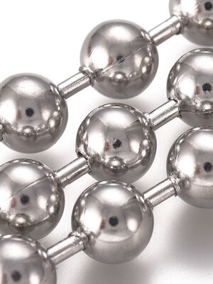 โซ่ไข่ปลาสแตนเลส 304 เม็ดขนาด 6 มม. ตัดแบ่งยาว 1 เมตร