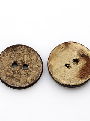 กระดุมกะลา 2 รู ขนาด 18x4 มม. รู 2 มม. แพ็ค 100 เม็ด