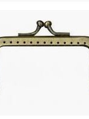 ปากกระเป๋า โลหะสี่เหลี่ยม สีเหลืองสัมฤทธิ์ มี 2 ขนาด