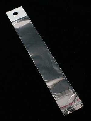 ถุงพลาสติกใส OPP(ถุงแก้ว) ฝากาว+หัวรูแขวน ขนาด 3x21 ซม. (ส่วนใช้งาน 3x17 ซม.) หนา 0.025 มม จำนวน 200 ใบ