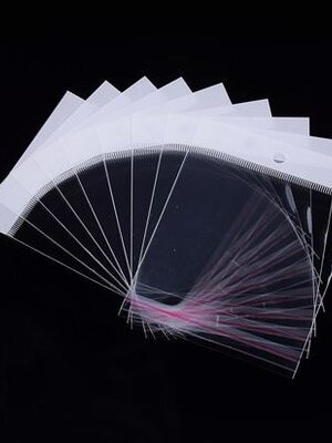 ถุงพลาสติกใส หัวมุกรูแขวน ขนาด 10x14 ซม. (ส่วนใช้งาน 10x9 ซม.) หนา 0.045mm