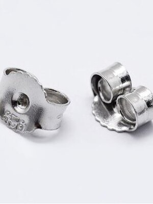 แป้นต่างหู เงินแท้ 925 สีเงินแพลตตินั่ม ขนาด 5x6x3mm, Hole: 0.8mm แพ็ค 10 คู่ พรีออเดอร์