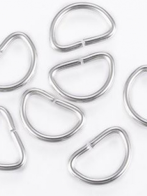 ห่วงกุญแจ สแตนเลส พรีออเดอร์ ส่งสินค้า 7-10 วันหลังชำระเงิน แพ็ค 200 ชิ้น 304 Stainless Steel Key Clasps, Half Round, Stainless Steel Color, 9.5x14x1.5mm