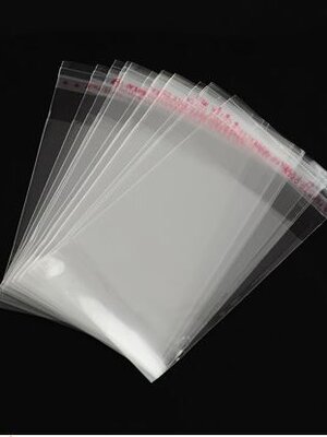 ถุงพลาสติกใส OPP(ถุงแก้ว) ฝากาว ขนาด 6x10 ซม. (ส่วนใช้งาน 6x7.5 ซม.) หนา 0.035 มม.