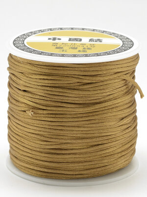 เชือกไนล่อนซาติน สีกากี ขนาด 2.5 มม. ม้วนยาว 35 เมตร