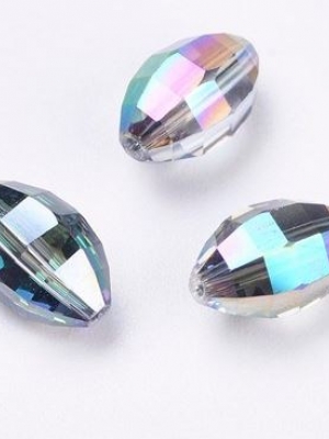 ลูกปัดคริสตัลสวารอฟสกี้ออสเตรเลีย เม็ดรีเหลียมเจีย ขนาด 8x11 มม. รู 0.8-1.1 มม. จำนวน 50 เม็ด พรีออเดอร์