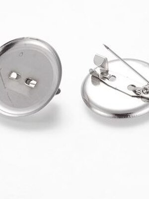 เข็มกลัด ถาดกลมทรงจาน วัสดุเหล็ก ขนาด 24x6mm จำนวน 1000 ชิ้น (พรีออเดอร์)