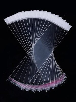 ถุงพลาสติกใส หัวมุกรูแขวน ขนาด 6x27 ซม. (ส่วนใช้งาน 6x21.5) หนา 0.045mm