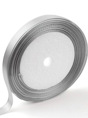 ริบบิ้นผ้าซาติน หน้ากว้าง 25 มม.(1 นิ้ว) 1 ม้วน ยาว 25 หลา สีเทา