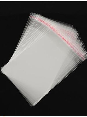 ถุงพลาสติกใส OPP(ถุงแก้ว) ฝากาว ขนาด 8x12 ซม. (ส่วนใช้งาน 8x9 ซม.) หนา 0.035 มม.