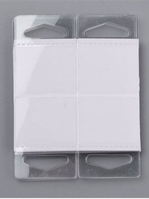 Hang Tabs หูแขวนสินค้า ป้ายแขวนสินค้าพลาสติกมีแถบกาวแบบสล็อตพับได้ ขนาด 5x3.8x0.05cm จำนวน 100 ชิ้น