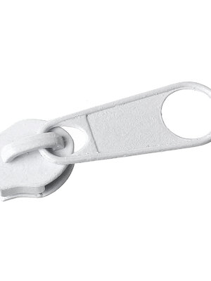 หัวซิปสีขาว ขนาด 3.3cm x 10.0mm แพ็ค 20 อัน