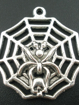 จี้/ตัวห้อย สีเงิน antique แมงมุมฮาโลวีน 10 ชิ้น
