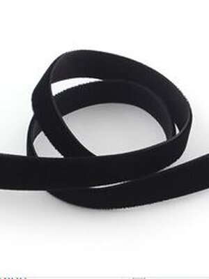 ริบบิ้นผ้ากำมะหยี่หน้าเดียว สีดำ กว้าง 1/2 นิ้ว (ประมาณ 12.7-13 มม.) 1 ม้วน ยาว 10 หลา (9.144 ม.)