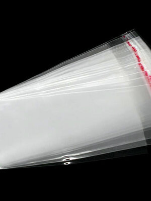 ถุงพลาสติกใส OPP(ถุงแก้ว) ฝากาว ขนาด 5x14 ซม. (ส่วนใช้งาน 5x11 ซม.) หนา 0.035 มม.